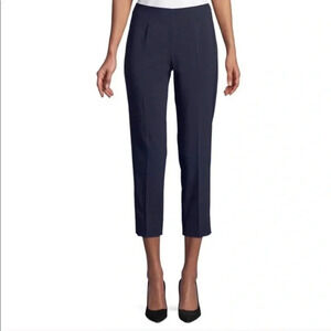 Leggiadro navy stretch cotton crop pants side zip Size 14
